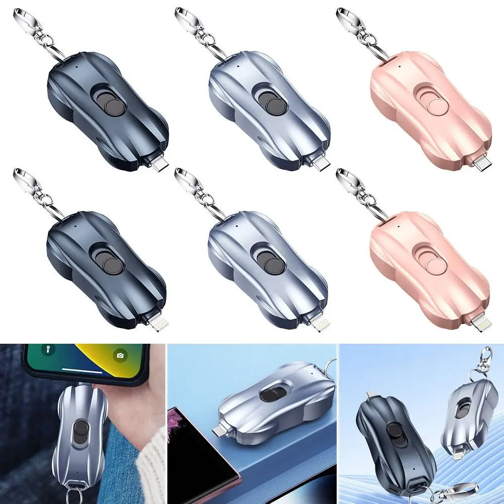 Portable Mini Power Bank Keychain Ultra-Thin Emergency Charger For Iphone Android Smartphone. 1500mAh