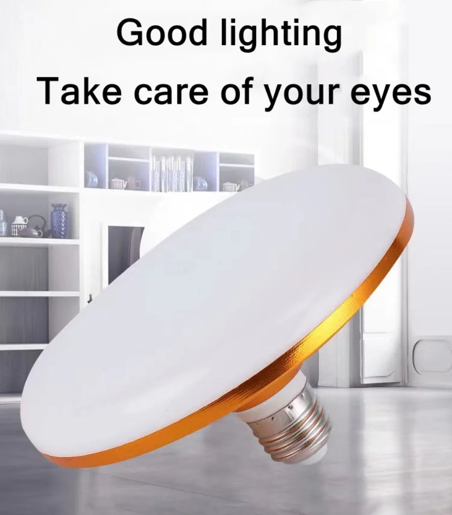 LED Bulb AC 220V E27 Base Household Energy Saving Lamp 12W 15W 40W 60W Indoor Lighting Flying Saucer Light 3500K Ceiling Lamp