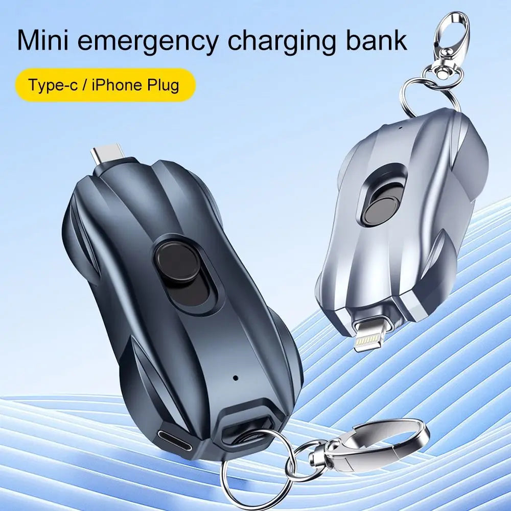 Portable Mini Power Bank Keychain Ultra-Thin Emergency Charger For Iphone Android Smartphone. 1500mAh