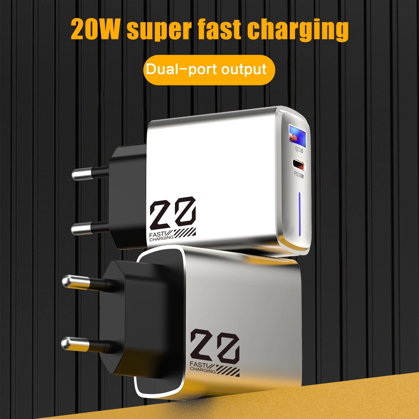 20W USB Type C Charger PD Fast Charging EU/US Plug Wall Charger For iPhone Samsung Xiaomi Quick Charge 3.0 Phone Charger Adapter