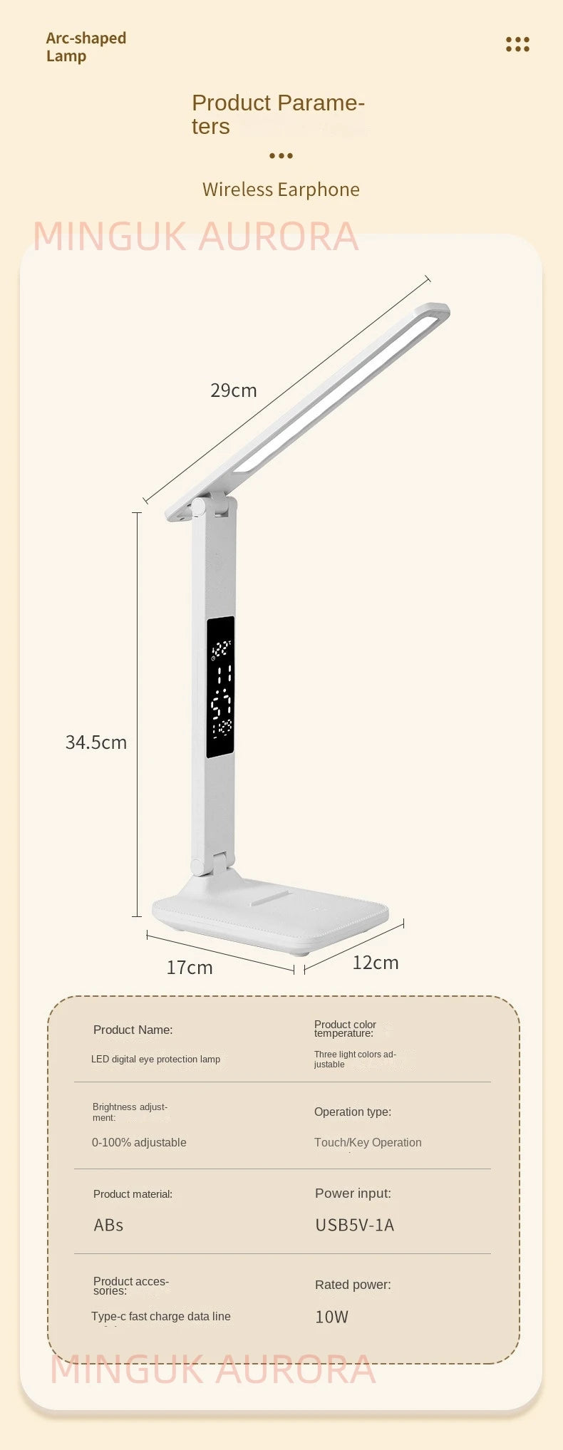 Table Lamp Rechargeable touch dimming color adjustment Led Clock Dispaly Reading Lights charging USB Children Desk Lamp