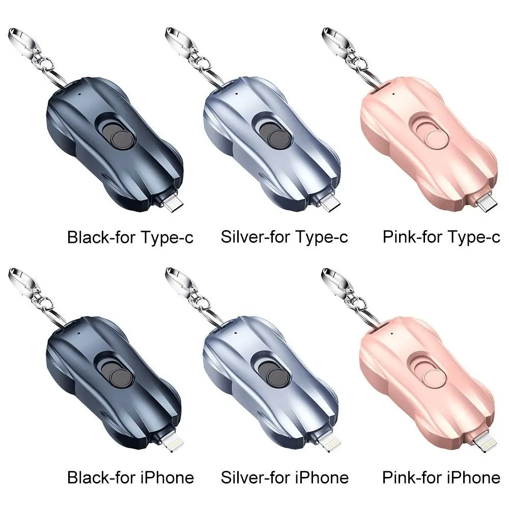 Portable Mini Power Bank Keychain Ultra-Thin Emergency Charger For Iphone Android Smartphone. 1500mAh